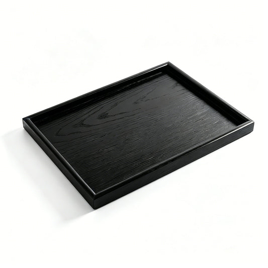 Modern Black Wooden Serving Tray